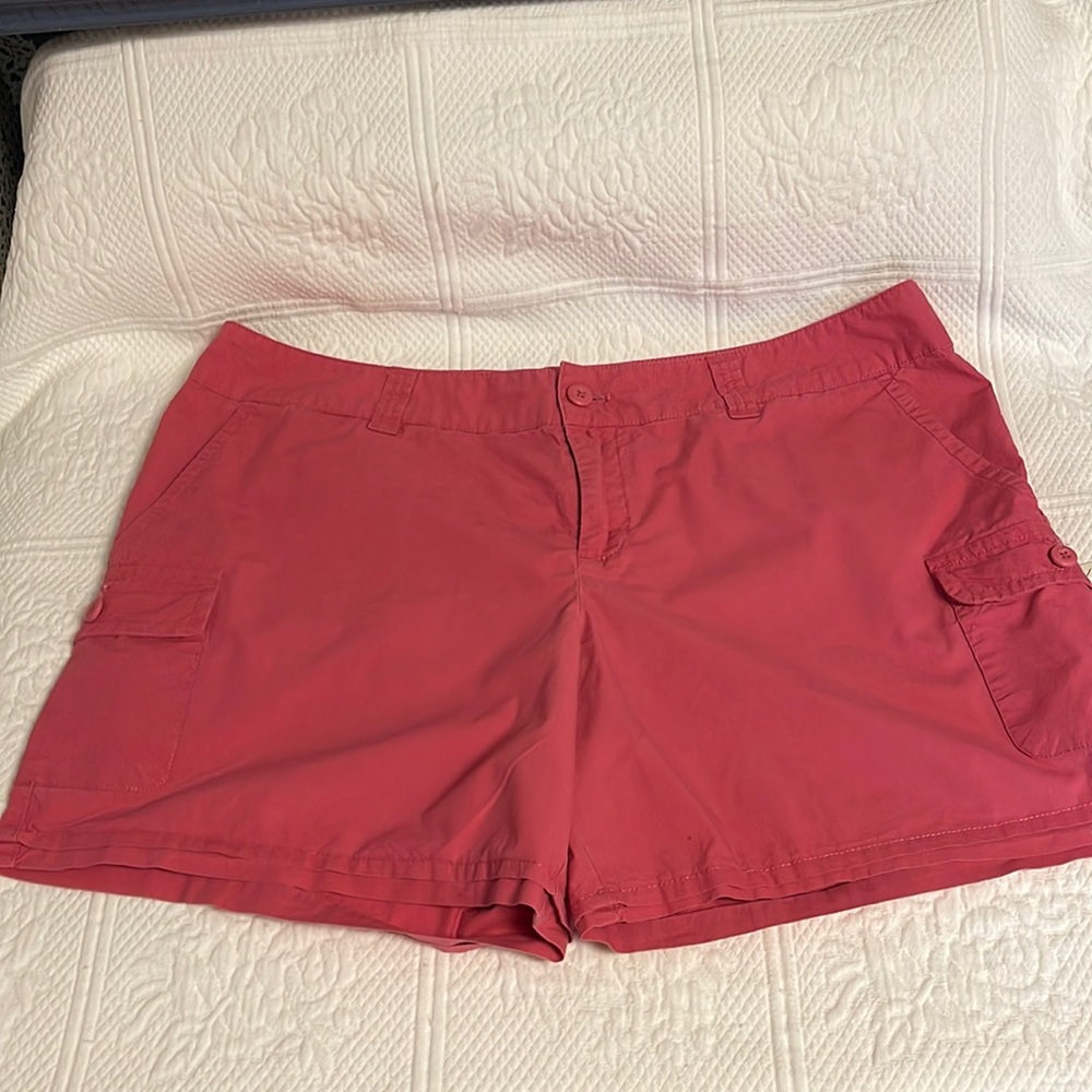 London Jean 100% cotton Dark Mauve mid waist Cargo shorts.